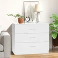 thumbnail image 2 of PAPROOS White 3 Drawer Dresser, Chest of Drawers for Bedroom, Modern Storage Cabinet Dresser Organizer Unit with Handle for Living Room, Closet, Hallway, Nursery, 2 of 11