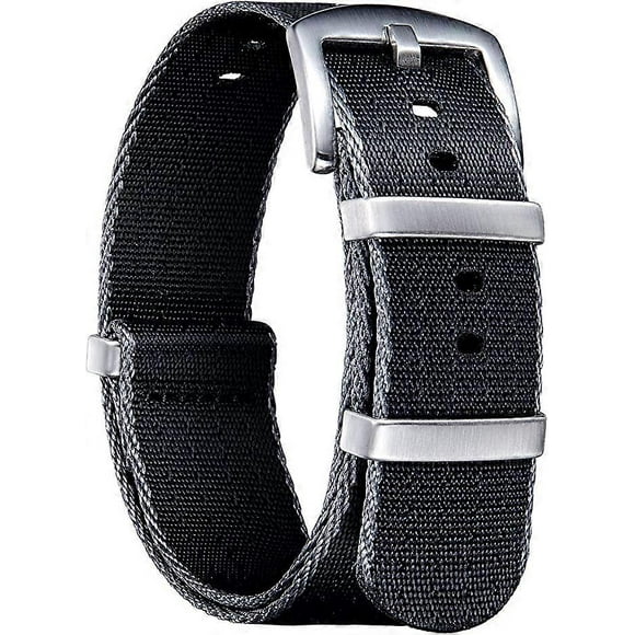 Nylon Watch Strap Military NATO Replacement Watch Strap with Black/Silver Stainless Steel Buckle Men 22mm