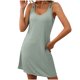 thumbnail image 1 of Sexy Vestido Casual para las Mujeres Vestido de Cuello Redondo sin Mangas de Color Sólido, Moda de Verano de Poliéster Ligero, 1 of 7
