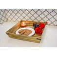 thumbnail image 4 of Set of 2 Natural wood small shallow rectangle crate with metal corner design, 4 of 4
