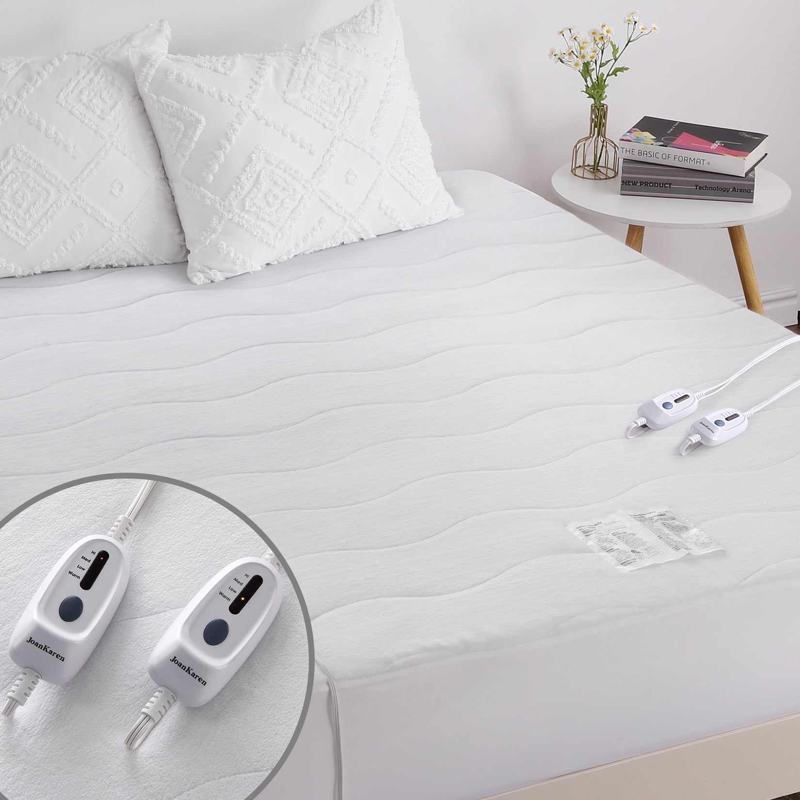 Heated Mattress Pad Bed Warmer Queen Size 60"x80" Dual Control Quilted