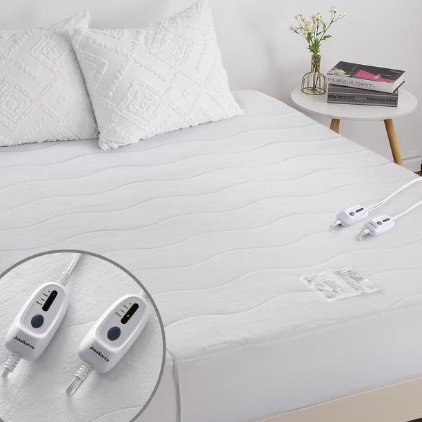 Heated Mattress Pad Bed Warmer Queen Size 60"x80" Dual Control Quilted