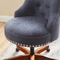 thumbnail image 4 of Linon Sinclair Chaise de Bureau en Bois Rembourrée Bleu Foncé, 4 of 10