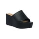 thumbnail image 1 of Sandalias Para Mujer Slides Con Plataforma Tipo Piel Negro negro 27 Incógnita 040D1W, 1 of 7
