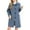 Blue, variant on Women's Wool Blend Mid-Length Winter Coat - Straight Fit Windproof Lapel Collar Pockets Commute