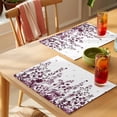 thumbnail image 4 of Red Botanical Placemats Set of 4 Dragonfly Flower Leaf Retro Chinese Place Mats Indoor Wipeable Table Mats Washable Cloth Dining Table Placemats for Kitchen Holiday Party Home Decor 13x19 Inch, 4 of 9