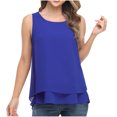 thumbnail image 2 of Brilliant Tank Tops for Women under $5 Women Fashion Summer Sexy Sleeveless Tank Tops Racerback Solid Color Loose U-Neck T-Shirt Blue XL, 2 of 8