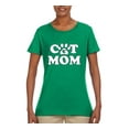 thumbnail image 2 of Wild Bobby, Best Paw Cat Mom, Pop Culture, Women Graphic Tee, Kelly, X-Large, 2 of 3