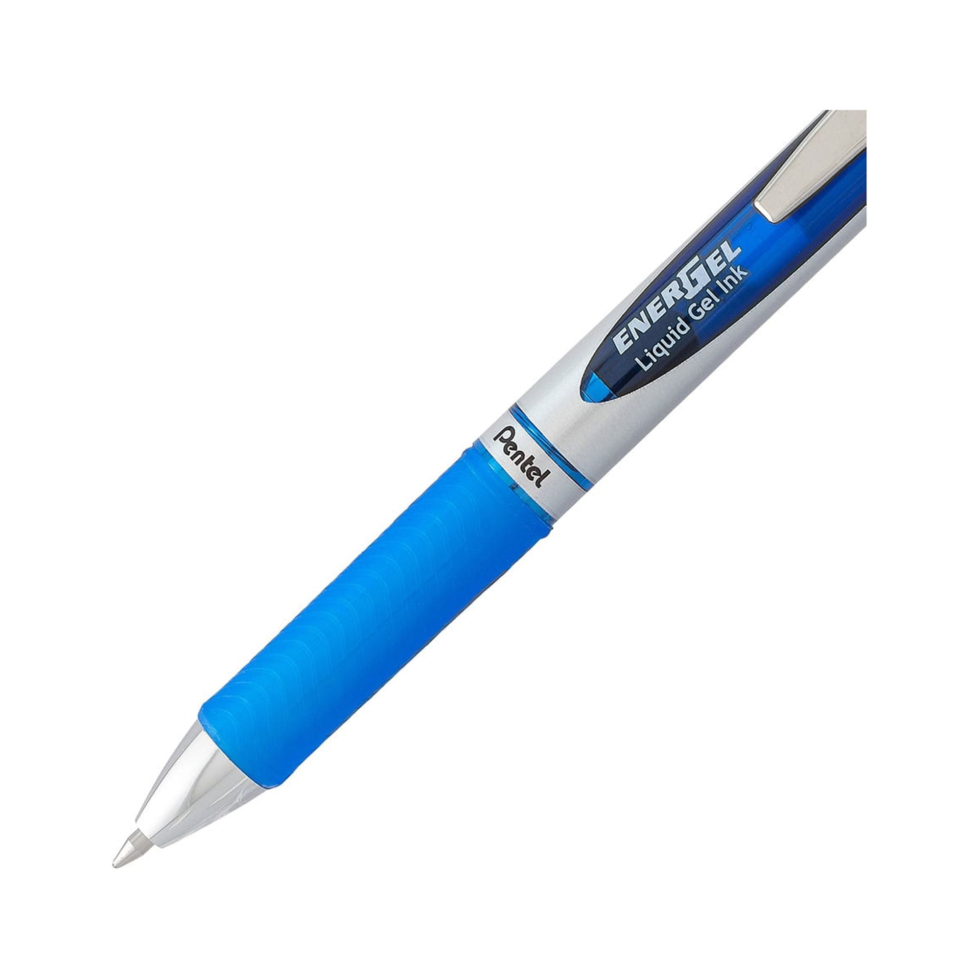 Pentel EnerGel RTX Retractable Liquid Gel Pen  (0.7mm) Metal Tip  Medium Line  Blue (Pack of 24)