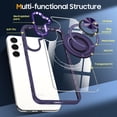 thumbnail image 2 of Allytech Crystal Clear Case for Samsung Galaxy S24 Plus with 360° Rotatable Ring Holder Kickstand, [Compatible with MagSafe] Soft Bumper + Hard PC Hybrid Protective [Non-Yellowing] Case, Purple, 2 of 7