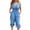 Light Blue, variant on Womens Pants Casual Women Summer Fashion Solid Pocket Bandage V-Neck Slim Jumpsuits Womens Pants