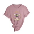 thumbnail image 5 of Baqcunre T Shirts For Women Womens Spring Summer Printed Short Sleeve O Neck T Shirt Top Tunic Tops Womens Blouses Pink M, 5 of 5