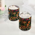 thumbnail image 2 of Yayeee 2 Pack Qtip Holder Bathroom Cotton Swab Canister with Lid Clear Dispenser Set, Orange Mushroom, 2 of 6