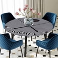 thumbnail image 5 of Elastic Fitted Round Tablecloth, Gray Hockey Waterproof Stretch Table Cover for 45"-54" Tables, Modern Art Vintage Hockey Ball Sports Washable Outdoor Tablecloths for Patio, Picnic, Camping, 5 of 9
