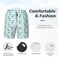 thumbnail image 6 of Picia Utensiles pattern Mens Swim Trunks with Compression Liner Stretch Beach Shorts Quick Dry with Zipper Pockets No-Chafing Board Shorts-Small, 6 of 9