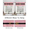 thumbnail image 6 of Christmas Pink, Kitchen Curtain Valances for Windows Farmhouse Short Curtains, Blush Santa Claus Black Belt Rod Pocket Valance Curtain for Bedroom Cafe Living Room 56"x16", 6 of 8