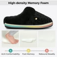 thumbnail image 6 of HomeTop Women's Comfy Clog Slippers Soft Warm Non-slip Indoor House Shoes with Fuzzy Collar Dark Black, 5-6 US, 6 of 7