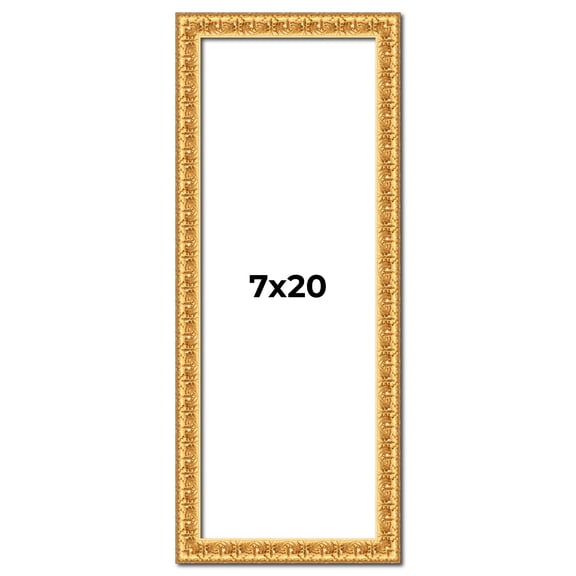 7x20 Frame Gold Real Wood Picture Frame Width 1 inches | Interior Frame Depth 0.5 inches | Edwina