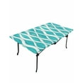 thumbnail image 6 of Teal Wave Rectangle Tablecloth, Waterproof Elastic Fitted Table Covers for 3 Foot Tables, 24x36inch Decorative Tablecloths for Picnic, Camping, Indoor, Outdoor, Modern Abstract Art Farmhouse, 6 of 6