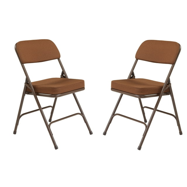 Chaise Pliante Rembourrée en Vinyle avec Coussin de 2 Pouces NPS 3200 Series, Marron, Lot de 2