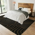 thumbnail image 3 of Black Gold Marble Texture Area Rug, Nordic Golden Lines Rectangle Rug With Carpet Tape For Living Room Bedroom Men Home Room Decor 4 x 6ft, 3 of 6