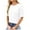 White, variant on Fesfesfes Summer Shirts for Women's Fashion Solid Casual T-shirt Short Sleeves Blouse Round Neck Casual Button Tops Summer Tops S(US:4)