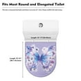 thumbnail image 5 of ZIATUBLES Butterfly Flower Print Universal Fit Toilet Lid Cover with Elastic Edges Washable Reusable Stretchable Fabric for Most Lids Bathroom Decor Accessories, 5 of 6