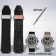thumbnail image 2 of 26-27 Watchband For Hublot Big Bang Silicone 25*19mm Waterproof Men's Watch Strap Chain Watch Accessories Rubber Bracelet Wristband-blue A Black, 2 of 4