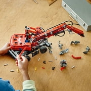 LEGO Technic Material Handler 42144, Mechanical Model Crane Toy, with Manual and Pneumatic Functions, Construction Truck Building Set, Educational Toys