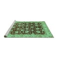 thumbnail image 2 of Ahgly Company Machine Washable Indoor Square Oriental Turquoise Blue Traditional Area Rugs, 6' Square, 2 of 4