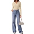 thumbnail image 5 of Sundazz Womens Cable Knit Sweaters Long Sleeve V Neck Pullover Fall Winter Sweater Tops Casual Polo Shirts, 5 of 9