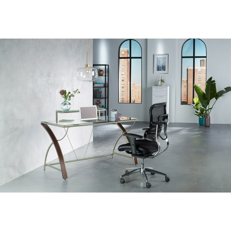 Realspace glass 2024 computer desk