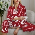 thumbnail image 6 of Lsque Ho Pattern Funny Christmas Pattern Long Sleeve Pajama Set for Women - Soft 2-Piece Sleepwear and Loungewear Set with Pockets, Comfy Nightwear-X-Large, 6 of 7