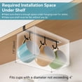 thumbnail image 3 of Soporte para tazas de café ECROCY para debajo del armario, con clip, 3 unidades, plancha, 3 of 8