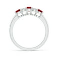thumbnail image 2 of ANGARA Natural Oval Three Stone Ruby Engagement Ring with Diamonds in 14K White Gold for Women (Size-6x4mm) | July Birthstone, Birthday, Anniversary, Jewelry Gift for Women | Natural Ruby Ring, 2 of 9