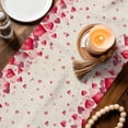 thumbnail image 3 of Valentine's Day Table Runner - 70 Inch Long Romantic Love Truck Roses Plaid Beige Cotton and Linen Blended Dress Scarves Farmhouse Table Runner for Kitchen Dining, Coffee Table, 13" x 70", 3 of 8