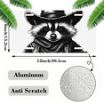 thumbnail image 2 of 1 Pcs 2D Flat License Plate Covers & Frames, Raccoon in Western Style For Decorative Front, Waterproof For Decoration Aluminum License Plate Covers & Frames Cover For Men Women, 12" X 6", 2 of 7