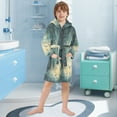 thumbnail image 5 of FORMRS Niños Bathrobe Unisex Hooded Robe Soft Plush Pajamas Sleepwear, Size 4-6T, Night Forest Scene, 5 of 7