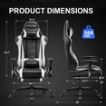 thumbnail image 3 of GTPLAYER Gaming Chair with Footrest PU Leather Office Chair with Adjustable Headrest, White, 3 of 7