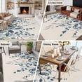 thumbnail image 5 of Area Rug for Living Room, Navy Blue Eucalyptus Non-Slip Indoor Large Carpet for Bedroom/Dining Room, Farmhouse Weeping Leaves Linen Washable Low-Profile Rectangle Floor Runner Rugs - 5 x 8 Ft, 5 of 8
