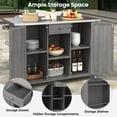 thumbnail image 3 of Euroco Outdoor Rolling Kitchen Island with Storage Shelves, Spice Racks, Towel Bars & Bottle, Foldable Stainless Steel Top, Solid Fir Wood Frame, Gray, 3 of 9