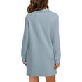 thumbnail image 5 of Women Long Sleeves Dresses Women's Long Sleeved Lapel V-neck Sportswear Loose Solid Color Dress on Clearance Gray, M, 5 of 6