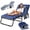 W/Blue Mattress Pillow, variant on LiteHaven Heavy Duty Chaise Lounge Chair, Adjustable 4-Position Folding Chaise Lounge Chairs for Outside, Portable Lay Flat Beach Lounge Chair for Outdoor Sunbathing Beach ,W/Blue Mattress Pillow