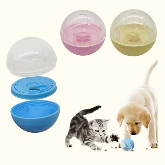 Dog Treat Dispenser Toys Interactive 3.5 Inch Yellow Treat Ball for Dogs Cat Treat Puzzle Toys Interactive Slow Feeder for Pets Mental Stimulation 1 Pack