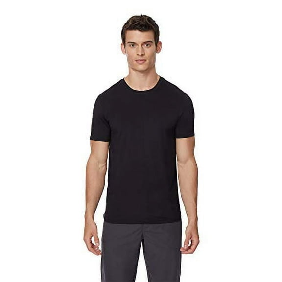 32 DEGREES Cool Mens 2 Pack Short Sleeve Crew Neck T Shirt (Large, Black)