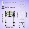 thumbnail image 2 of Dayplus 2.6M/8.5FT Telescopic Aluminium Folding Step Ladder Multi-purpose Non-slip Extendible Ladder, 2 of 5