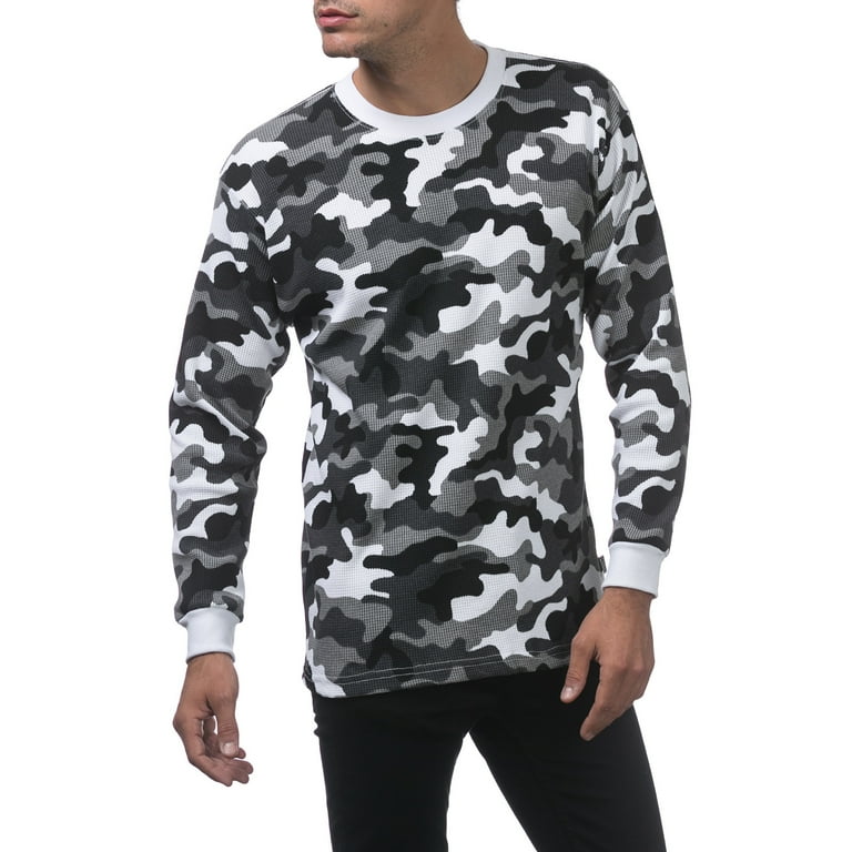 ま*ぉ様 PRO CLUB Camouflage Thermal L/S Shi Pro Club Men's Heavyweight Cotton Long Sleeve Thermal Shirt - City