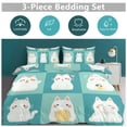 thumbnail image 5 of 3 Pcs Soft Bedding Set, Includes 1 Duvet Cover with Zipper And 2 Pillow,Shams Cartoon Cute Cat Twin(86"x70"), 5 of 8