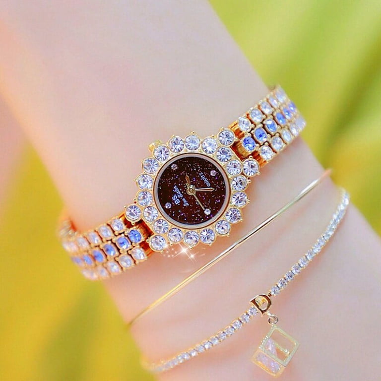 BS New Watch Shiny Full Diamond Small Green Watch Multi  display picture 3