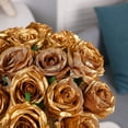 thumbnail image 3 of Burgundy Roses Artificial Flower, 12Pcs Realistic Long Single Stem Fake Silk Red Roses Bouquet for Party Home Wedding Centerpiece Hotel Office Halloween Decor, 3 of 5